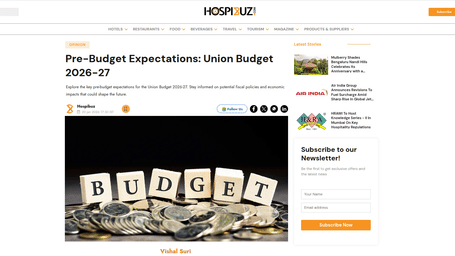 An article by HospitBuz showcasing Pre-Budget Expectations: Union Budget 2026-27.