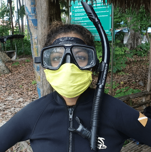 Image diving post pandemic caption Sayali Ranadive Instructor at Barefoot Scuba