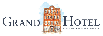 Horizontal view of the logo of The Grand Hotel Mckinney 