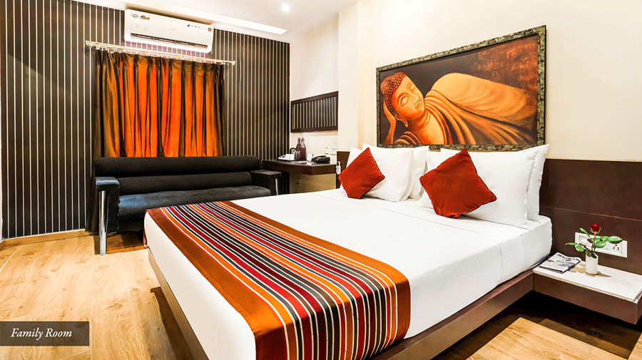 Family Room bedding at Mount Embassy Hotel Siliguri