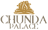 Logo for Chunda Palace, featuring the text CHUNDA PALACE in gold text with an ornate golden emblem above it