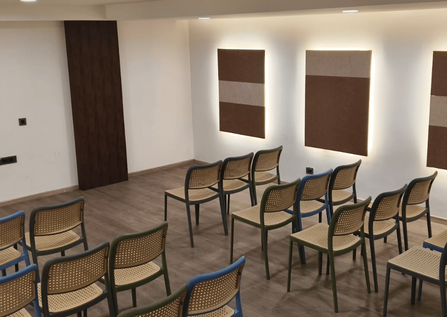 The Meeting Room set theatre-style for conferences, kitty parties and pre-functions at Rossedale Suites & Hotel in Peelamedu, Coimbatore