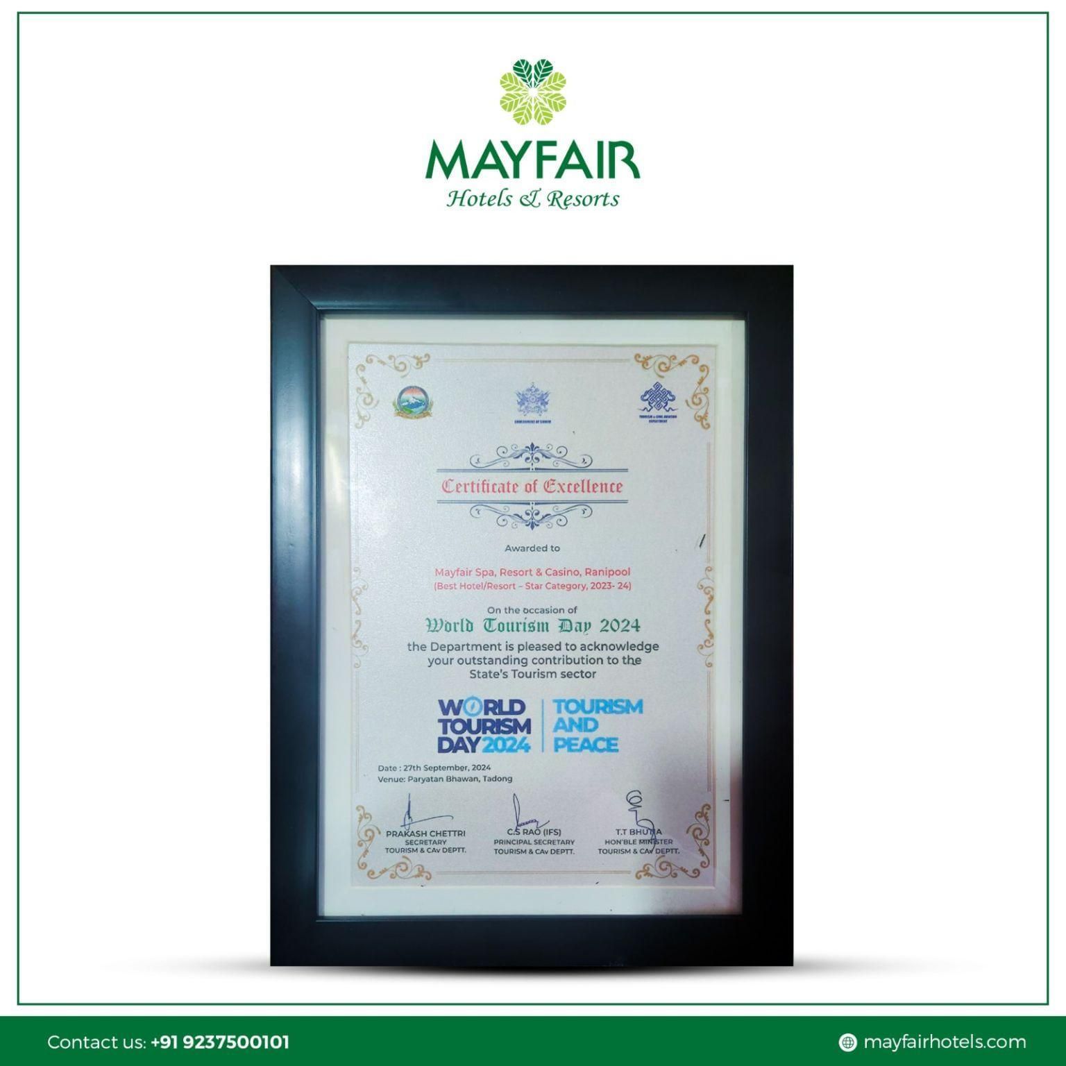 Best Hotel in the Star Category on World Tourism Day 2024