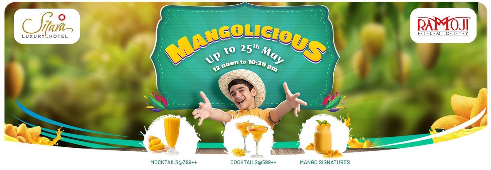 Mangolicious mango festival at Sitara Luxury Hotel, Ramoji Film City – featuring mango mocktails, cocktails, and signature drinks