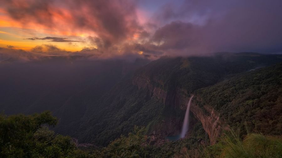 sunset from a mountaintop