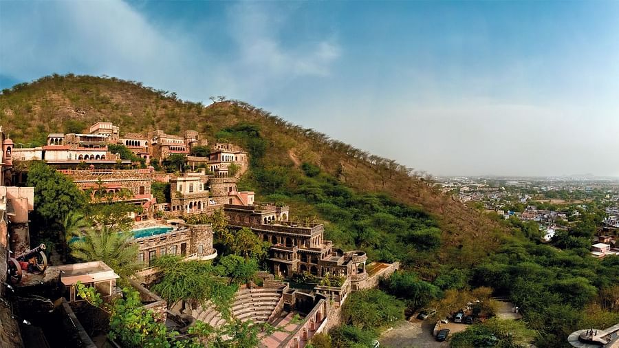 Neemrana Fort-Palace - 15th C, Delhi-Jaipur Highway Neemrana Facade Premises Neemrana Fort Palace 10