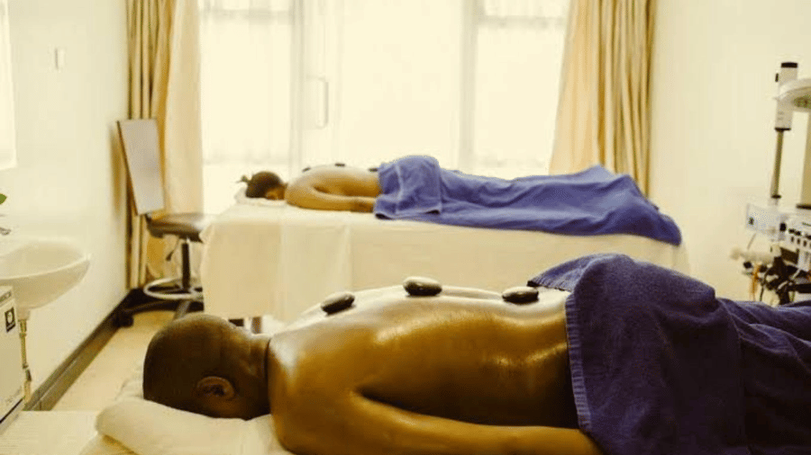 Guests having a spa session at The Boma Nairobi.