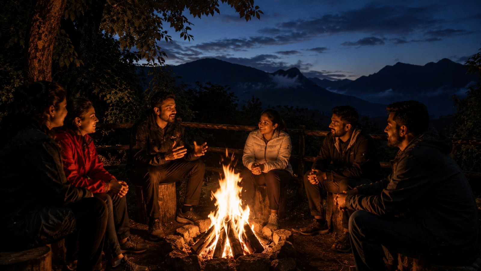 Bonfire conversations Kundalika Kolad Nature Trails monsoon evening family