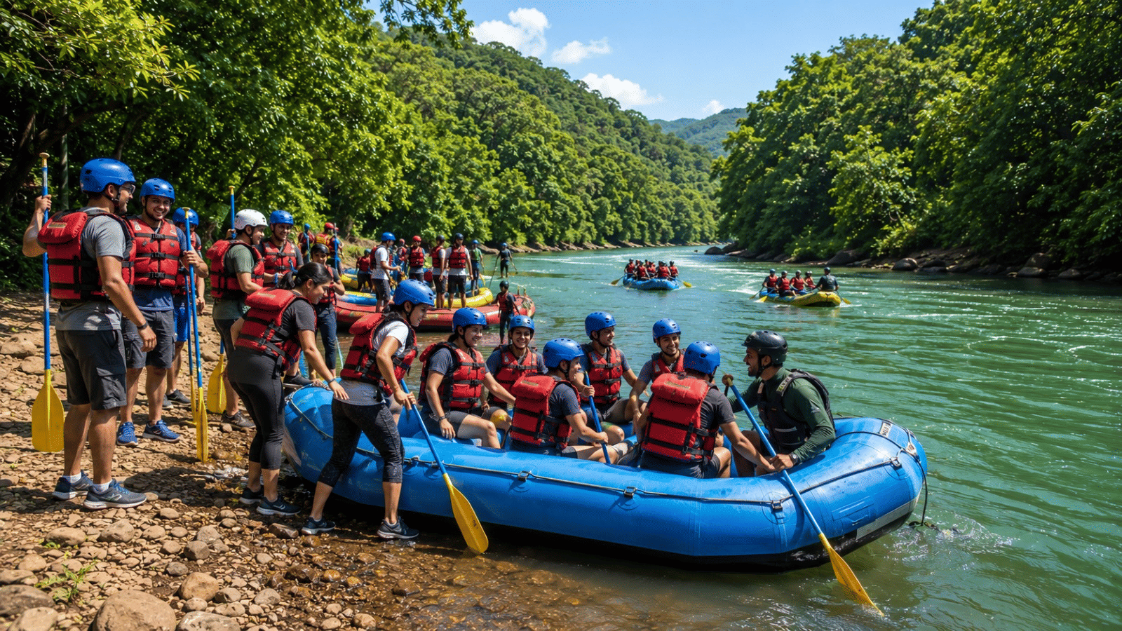 Corporate group rafting kayaking summer outing Nature Trails Kundalika