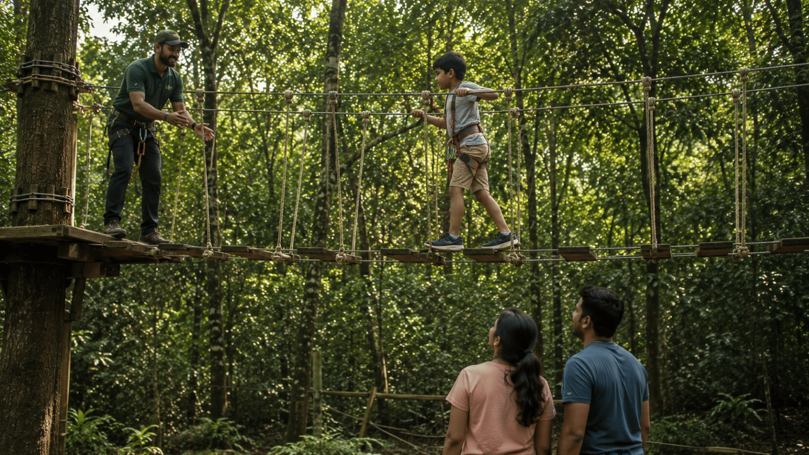 Safe guided adventure activities for families near Mumbai Nature Trails resorts