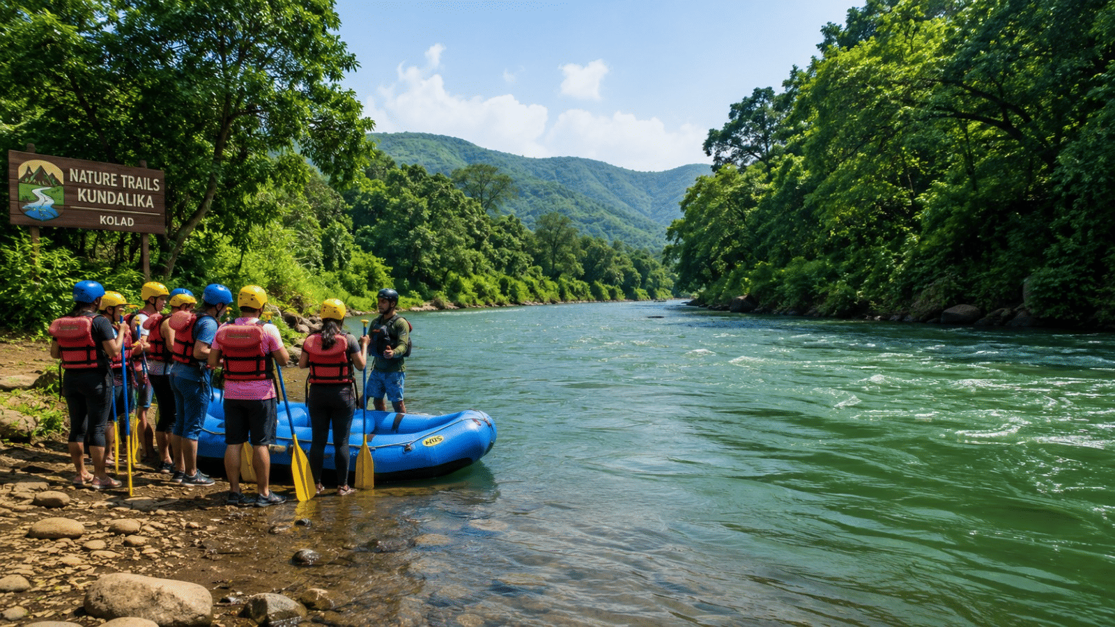 Summer rafting on Kundalika River at Nature Trails Kolad resort