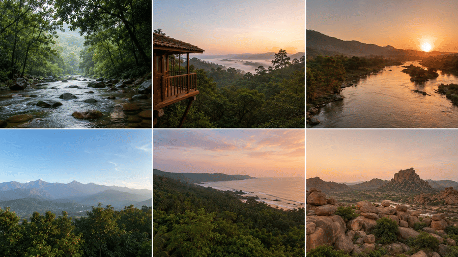 Digital detox nature retreat India Nature Trails resorts Durshet Sajan Kundalika Rishikesh Goa Hampi