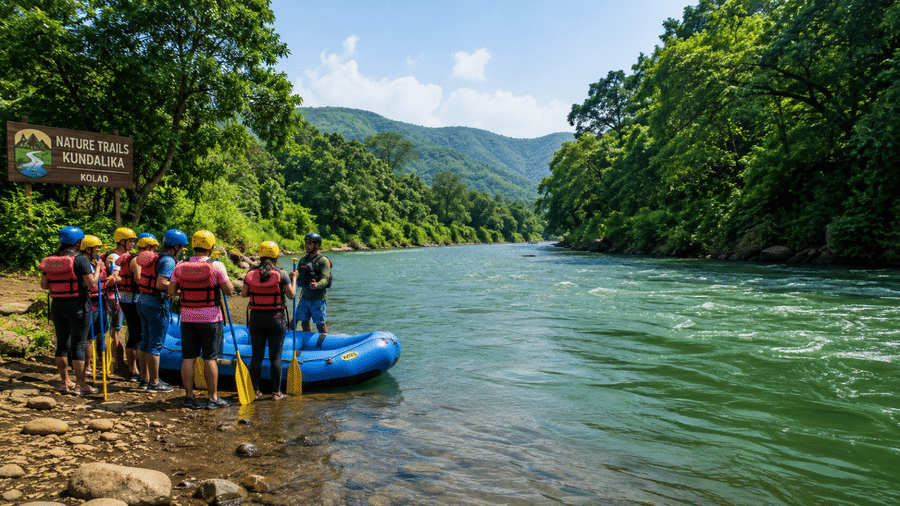 Summer rafting on Kundalika River at Nature Trails Kolad resort