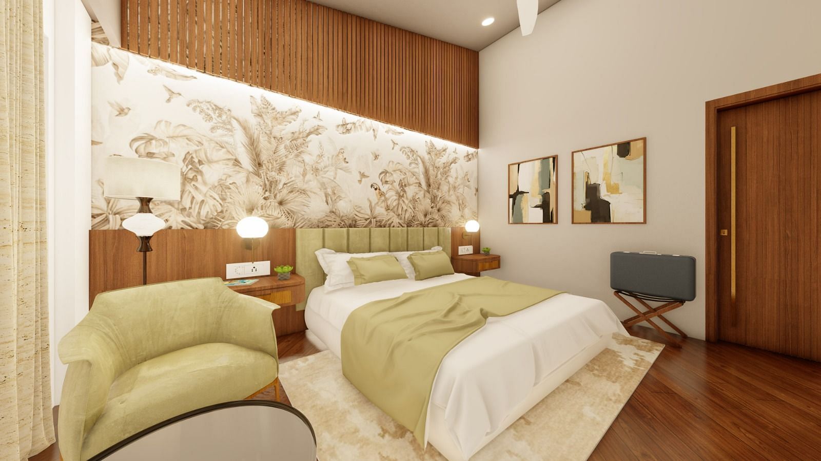 View of the Master bed of Orchard View Rooms at Trishvam Symphony, Krishnagiri
