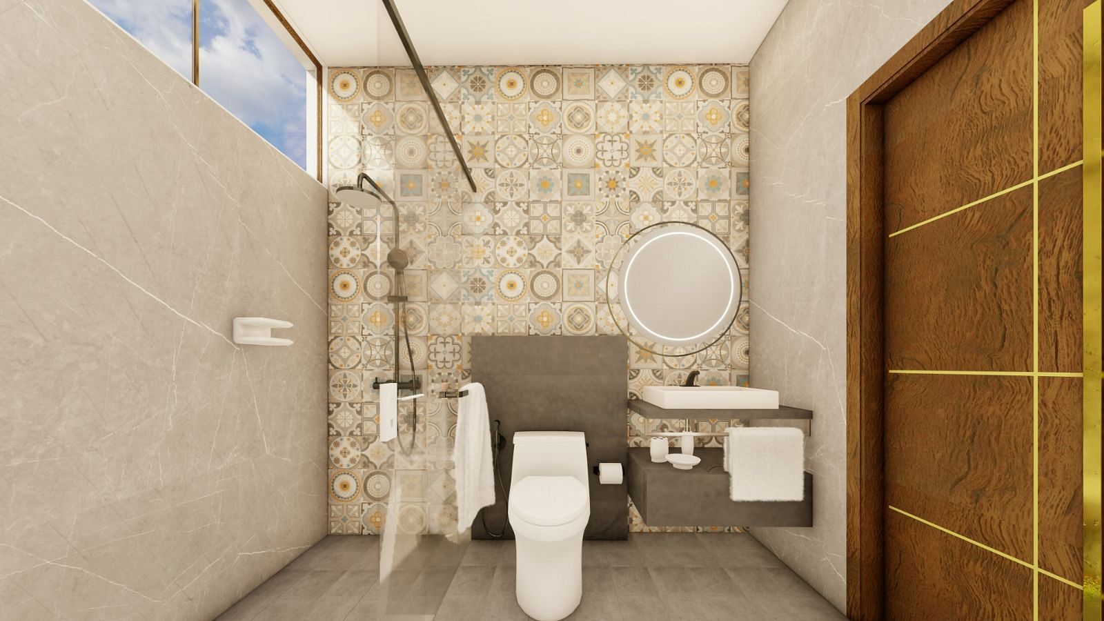 Wash Room at Trishvam Private Pool Rooms at Trishvam Symphony, Krishnagiri