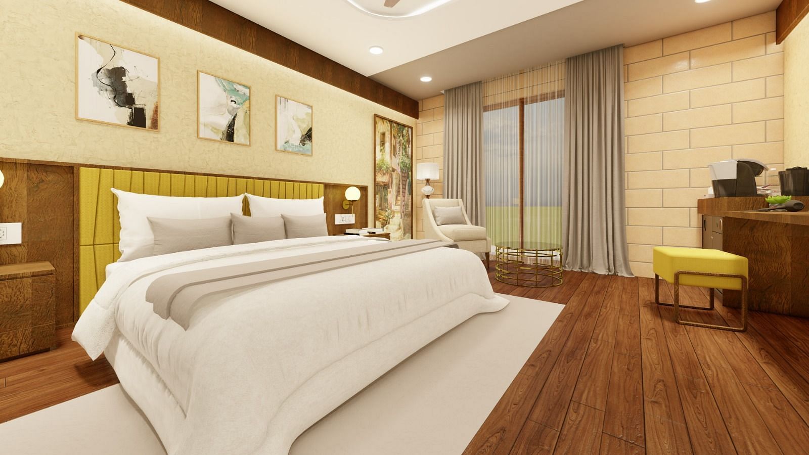 Photo of the Master bed of the Trishvam Suites, Trishvam Symphony, Krishnagiri