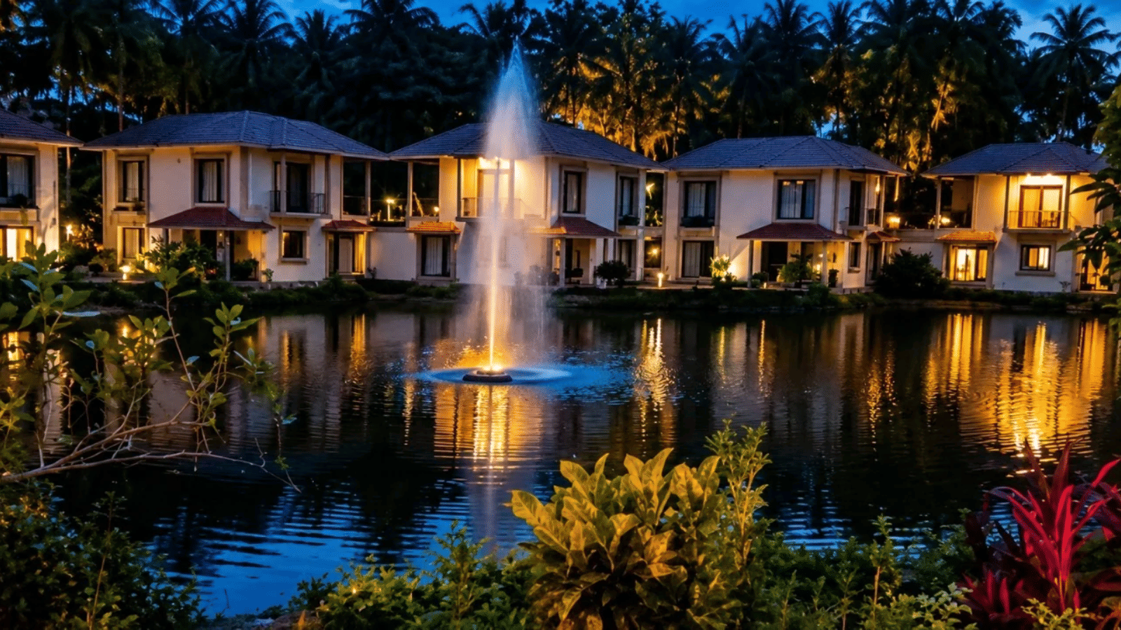 Lake side Villa night banner