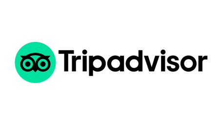 The Tripadvisor logo with the name of the brand in dark contrast against a plain white background.