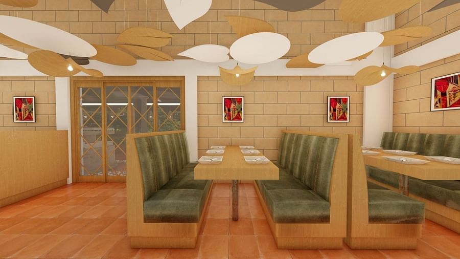 View of the Interiors of the Restaurant at Trishvam Symphony, Krishnagiri
