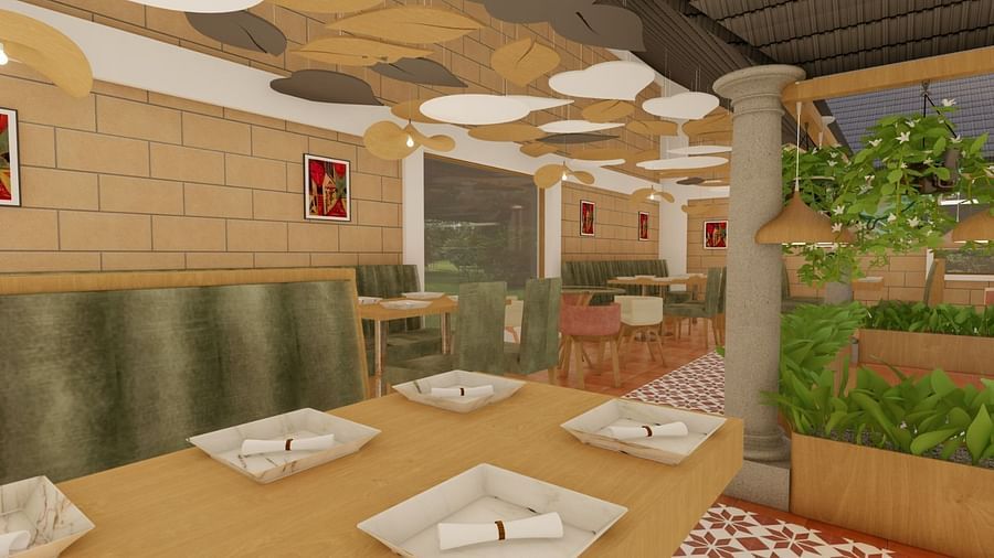View of the Restaurant at Trishvam Symphony, Krishnagiri