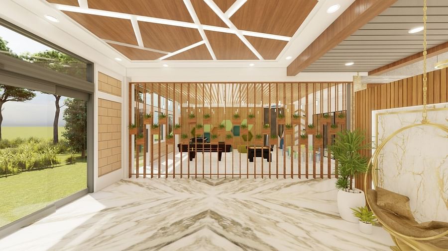 Lobby at Trishvam Symphony, Krishnagiri