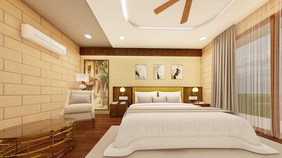 View of the Magnificent bedroom of Trishvam Suites, Trishvam Symphony, Krishnagiri