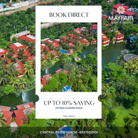 Aerial view of Mayfair hotel surrounded by lush tropical greenery – Book Direct and save up to 10%
