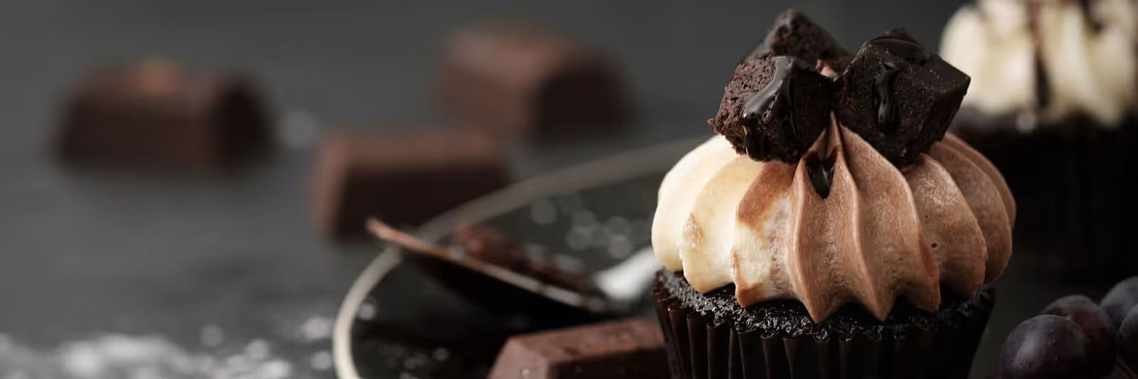 Close up photo of icing on a pastry