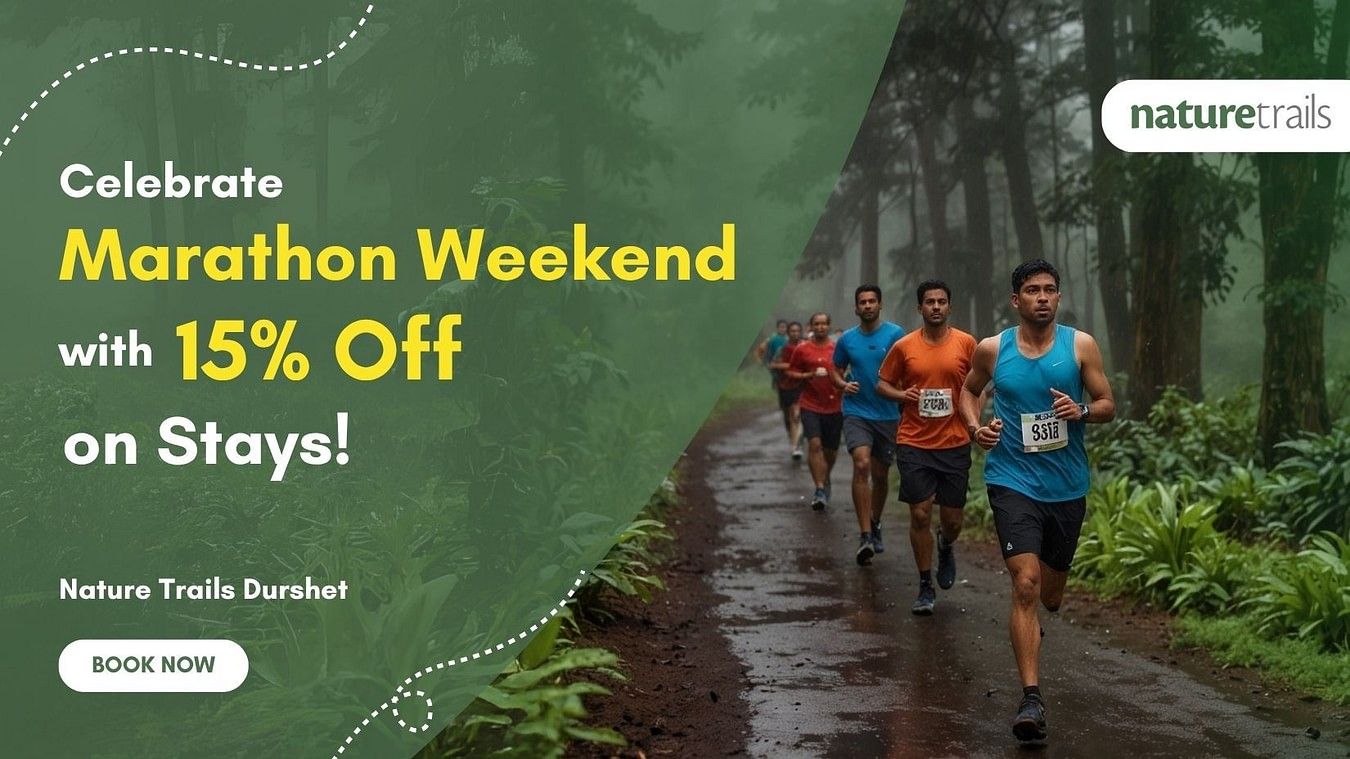  Celebrate Marathon Weekend with 15% off on stays at Nature Trails Durshet – runners enjoying scenic trails and nature.