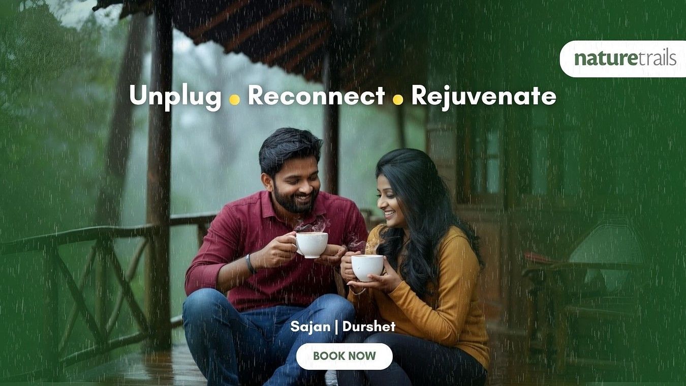  Family enjoying quality time over hot drinks on a monsoon balcony at Nature Trails Durshet – unplug, reconnect and rejuvenate.