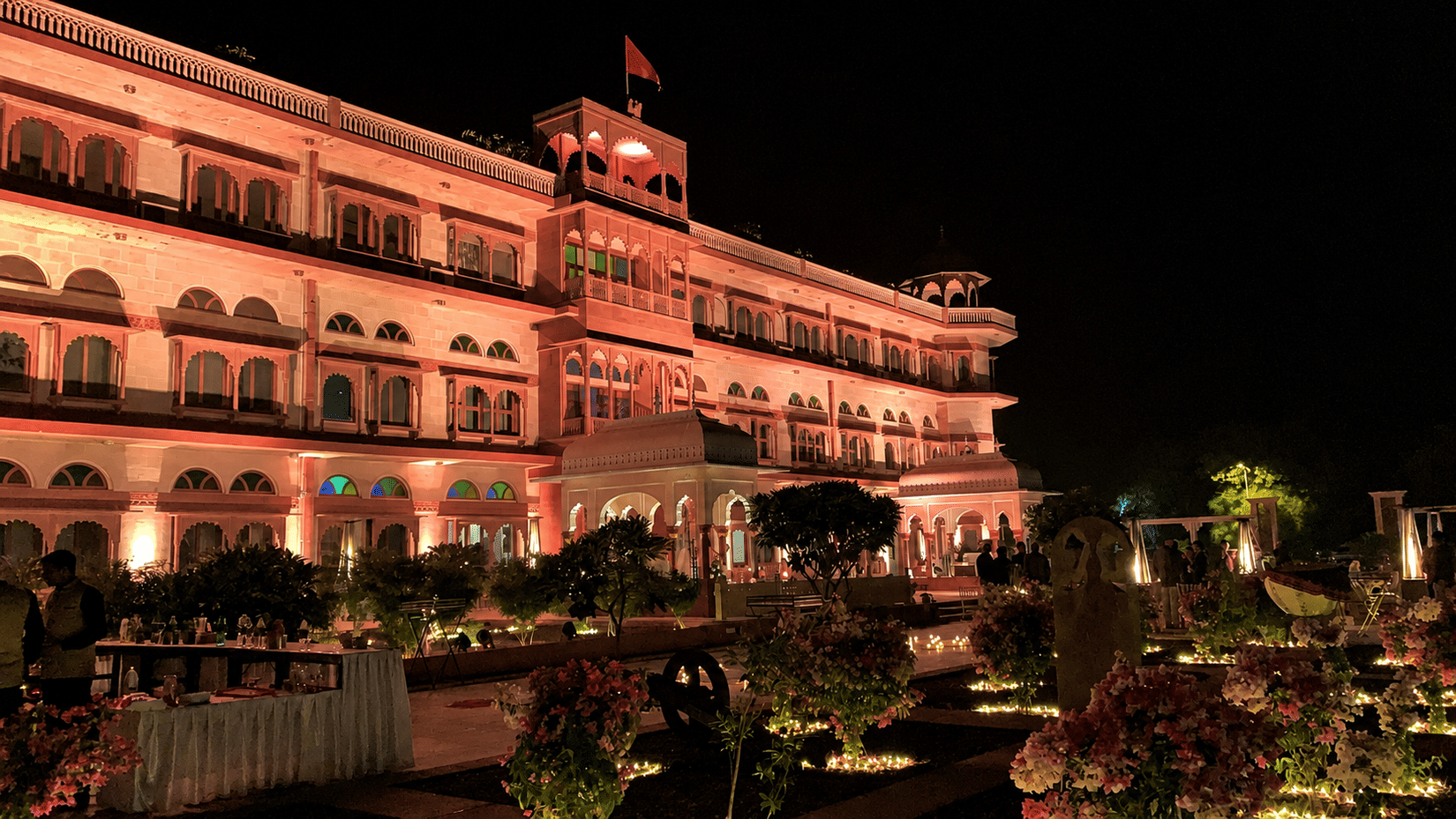 Facade Evening Light Up-Umaid Palace Dausa