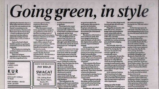 article about Going green in style