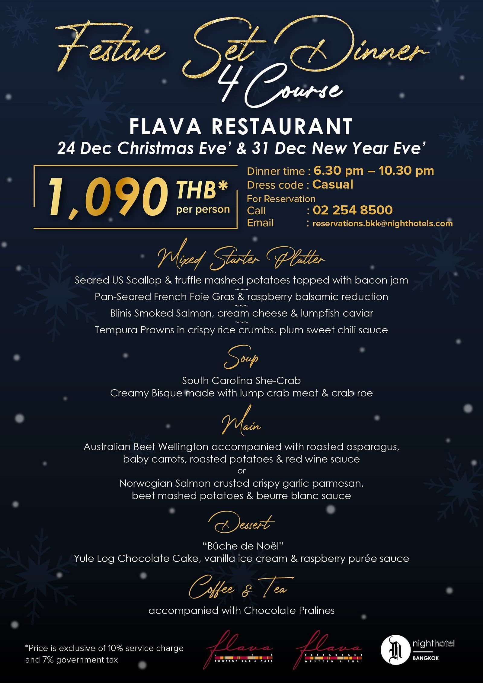 Brochure of the Christmas & New YEar Offer at Night Hotel Bangkok
