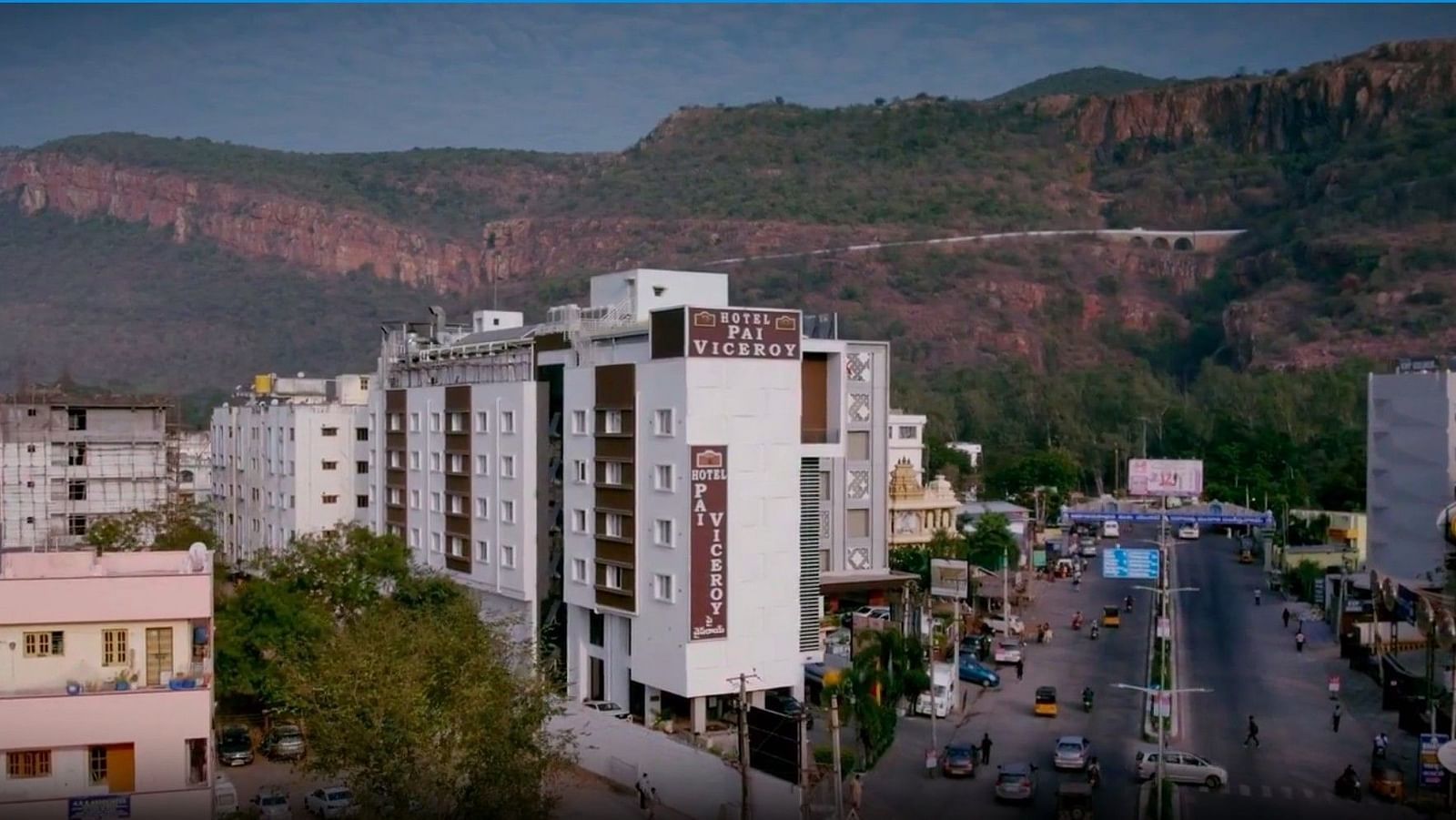 A wide angle view of the Hotel Pai Viceroy Tirupati