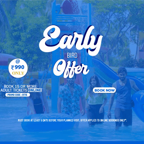 Early Bird Offer at Black Thunder – Adult tickets at INR 990 for 15+ bookings online with promo code BT15.