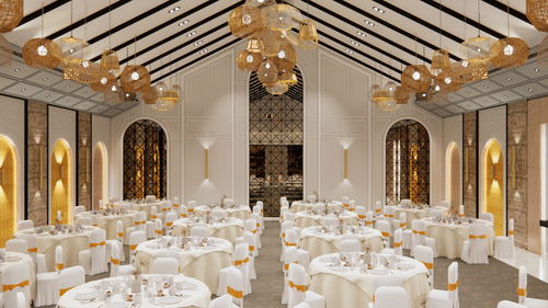 Spacious, elegantly set ballroom