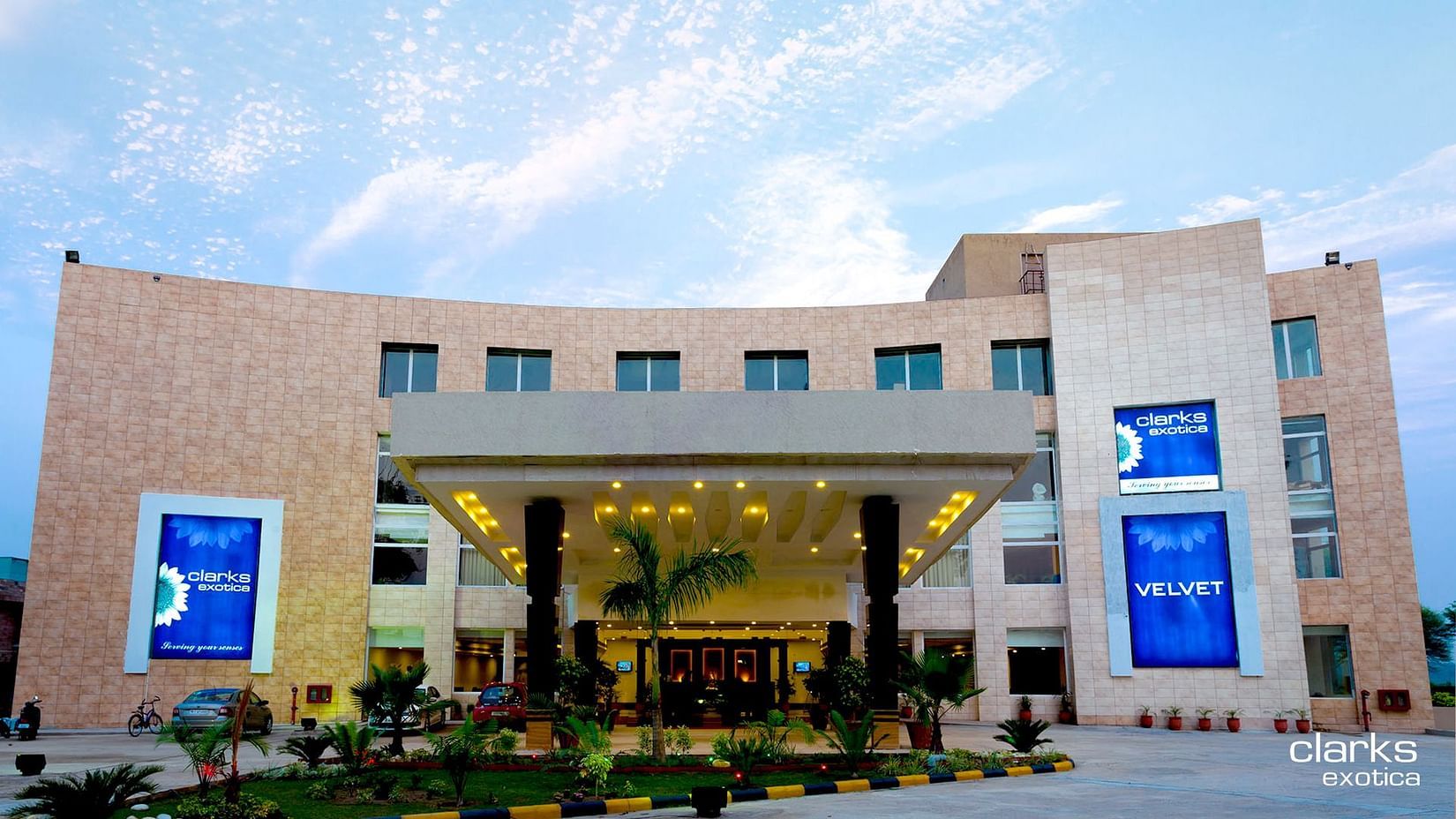 Facade of Velvet Clarks Exotica, Zirakpur during daytime