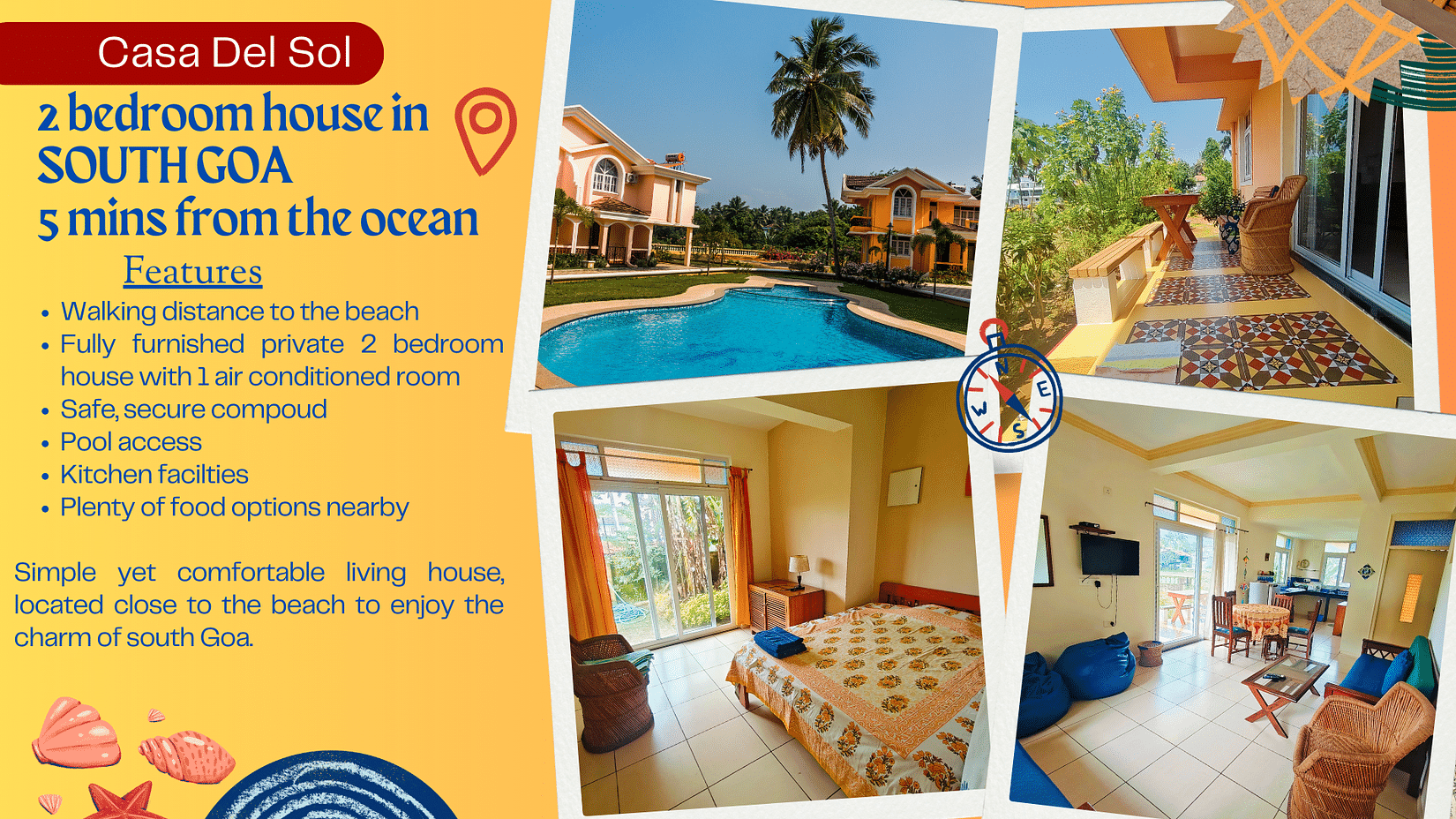 Casa Del Sol, Benaulim House Rental