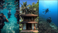 A group of people inside a glass-bottom boat, likely part of a guided tour or excursion, indicating recreational activities offered by the resort.