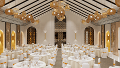Spacious, elegantly set ballroom