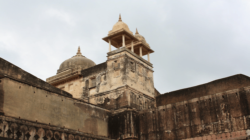 view of a brown facade of a fort