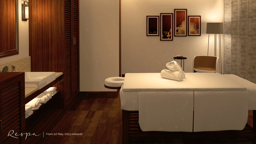 a warmly-lit interior of the spa - Respa at The Residency Towers Rameswaram