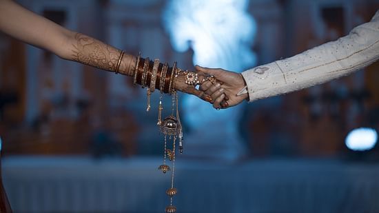 a couple holding hands