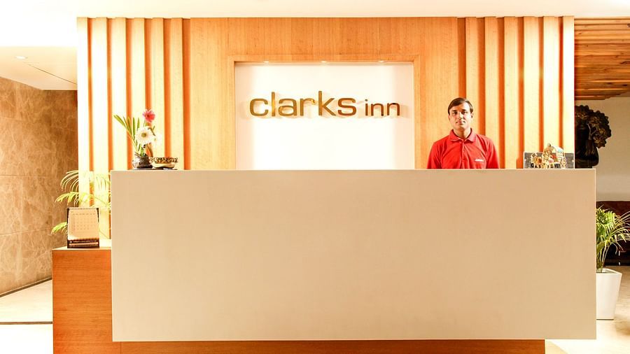 Reception of our hotel in Aligarh  01
