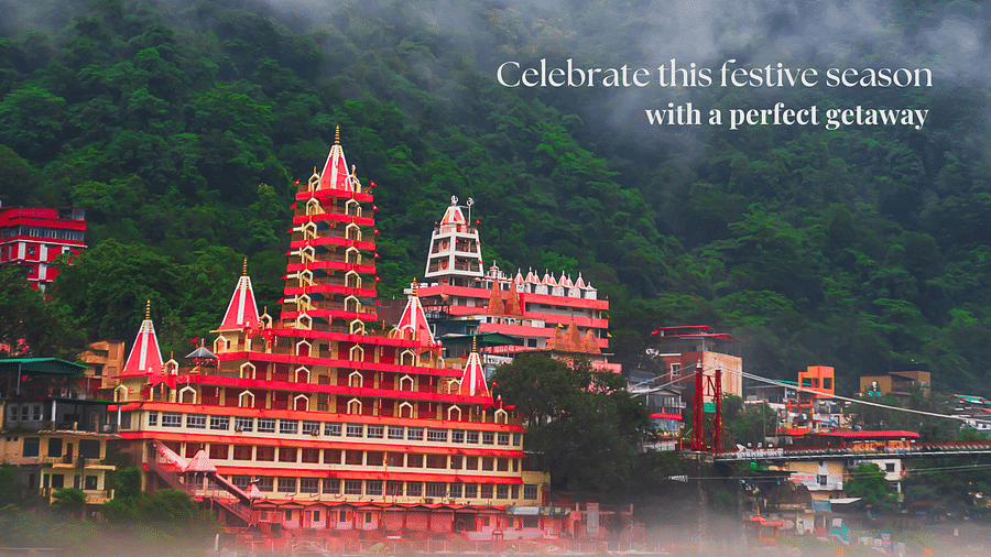 Image of a Hindu Temple amidst lush greenery