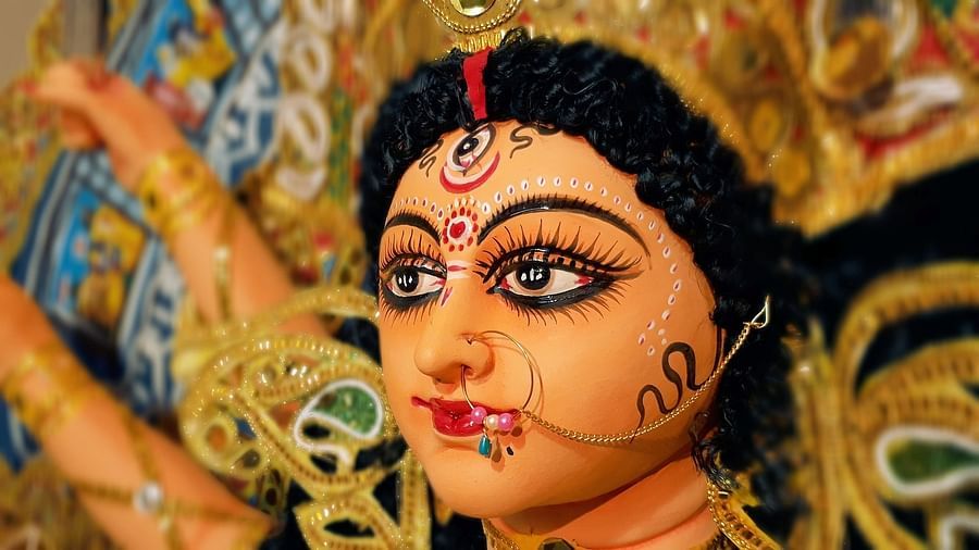 A Statue of Durga Devi