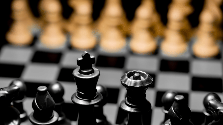 Chess pieces placed on a chess board 2