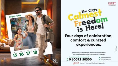 August 2025 Freedom Escape offer – 4 days of celebration, comfort & curated experiences at GRT Hotels & Resorts