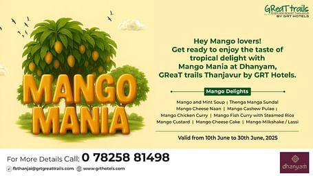 A creative for mango mania in GReaT trails Thanjavur