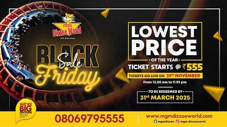Black friday sale creative with details regarding the offer mention on it - MGM Dizzee World
